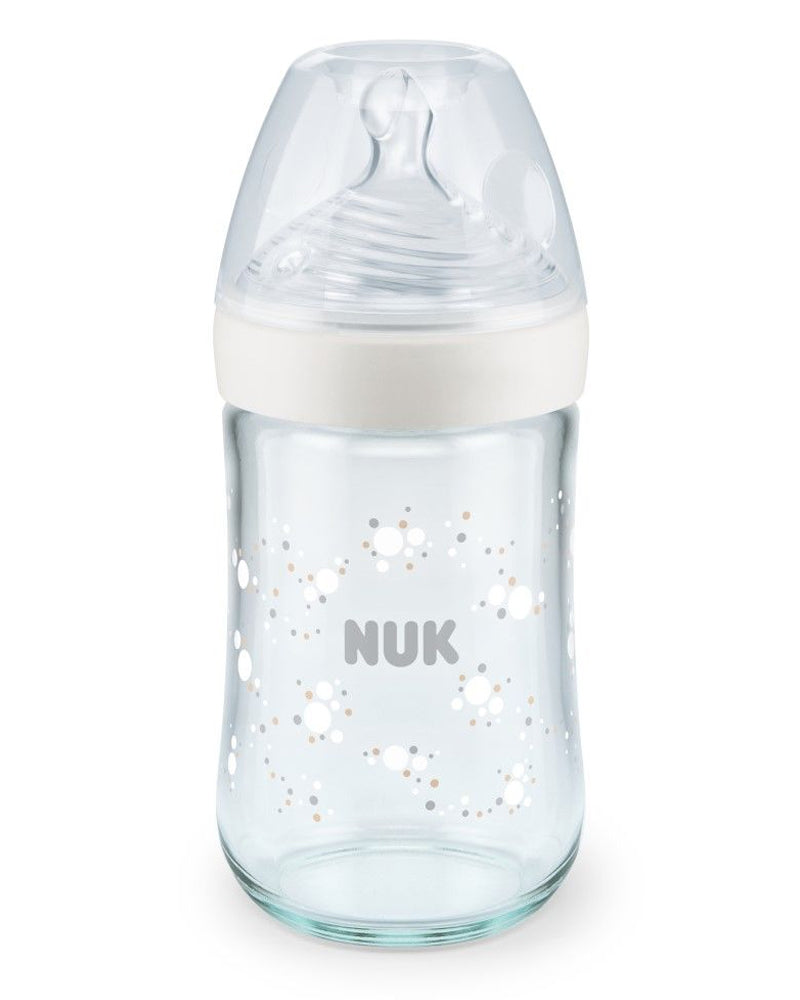 Biberon En Verre Nature Sens 240ml NUK - Blanc