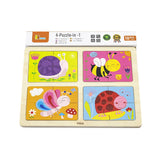 Viga Toys Puzzle en Bois Insectes 4 en 1 18M+