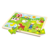 Viga Toys Puzzle 24 Pièces la Ferme en Bois 24M+
