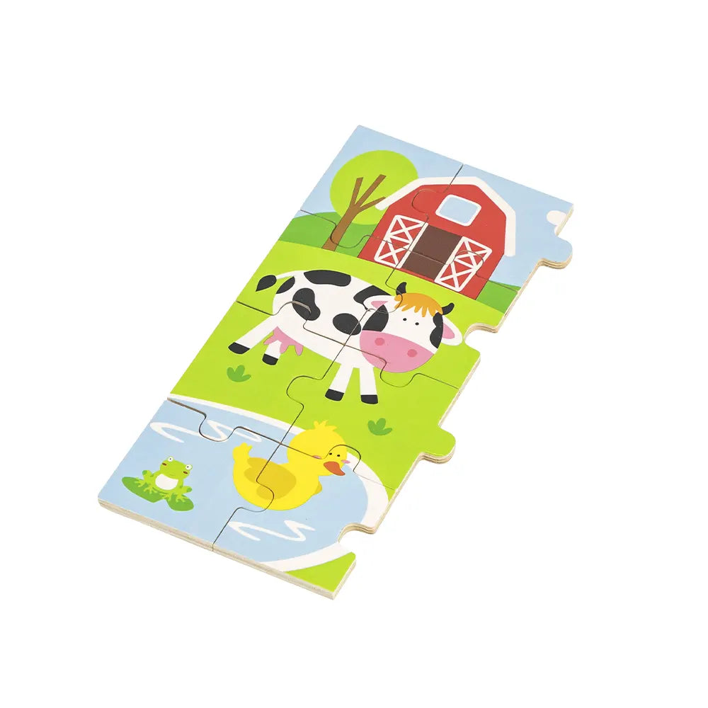 Viga Toys Puzzle 24 Pièces la Ferme en Bois 24M+
