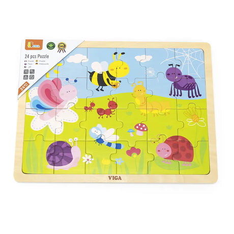 Viga Toys Puzzle 24 Pièces Parc en Bois 24M+