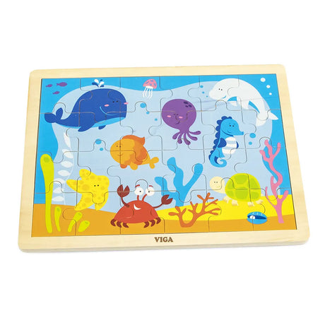 Viga Toys Puzzle 24 Pièces Océan en Bois 24M+