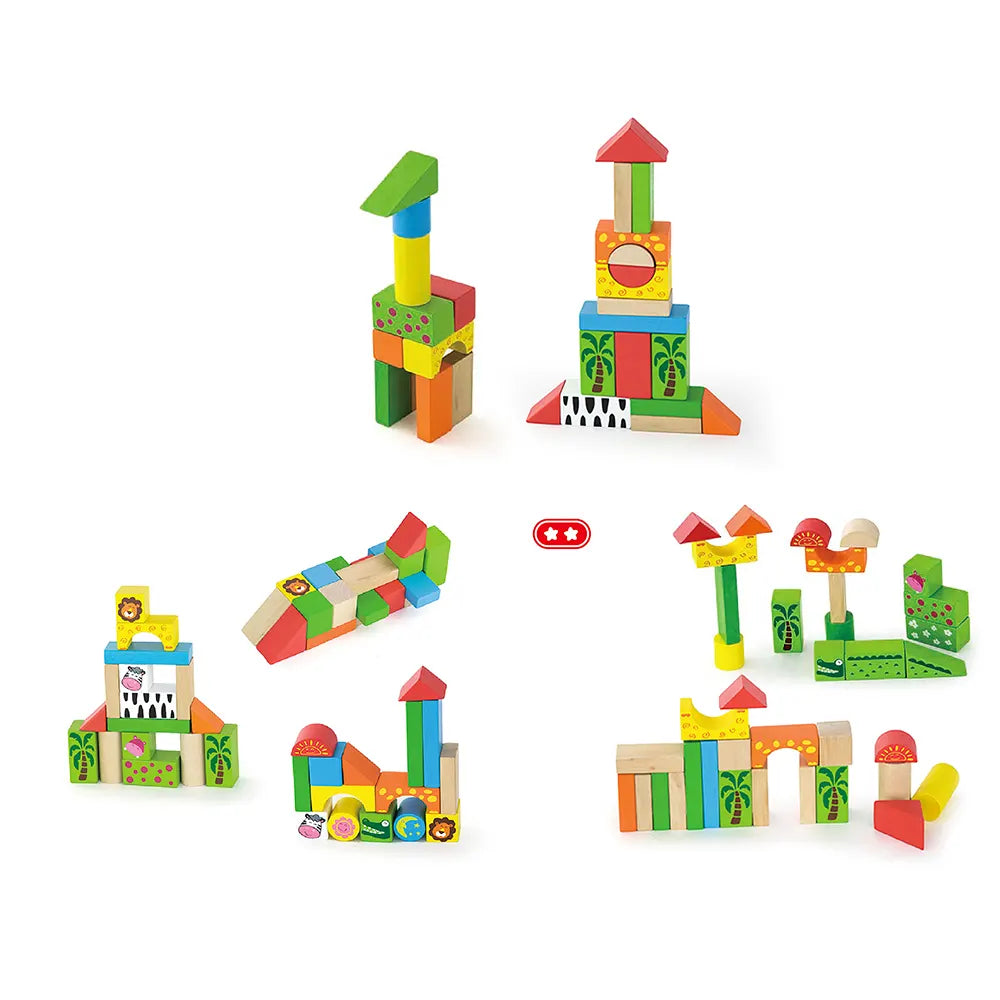 Viga Toys Blocs de Construction Zoo 2A+ - 50 Pièces