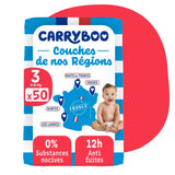 Carryboo de nos Régions Couches Écologiques Taille 3 (4-9kg) - 50 Unités