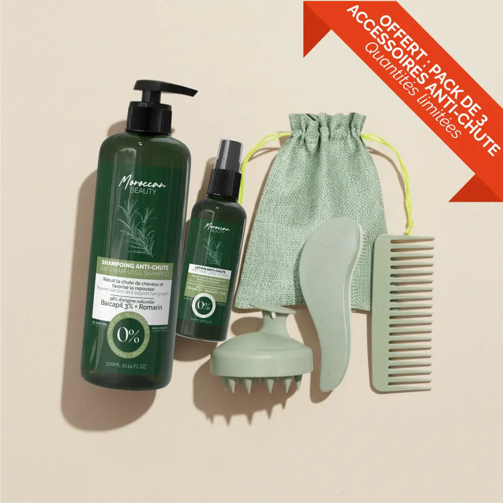 Moroccan Beauty Natural Anti-Hair Loss & Regrowth Duo – Shampoo 300ml & Lotion 100ml