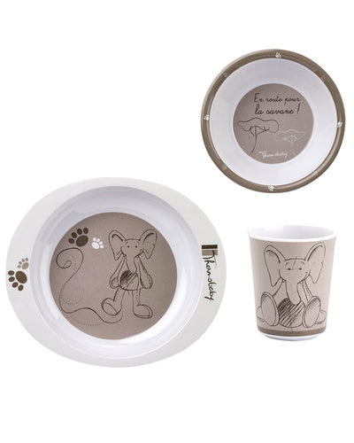 Thermobaby Set Repas Mélamine 3 pièces - Savane
