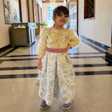 Mami Cami Brocade Girl's Caftan Dress - Gold