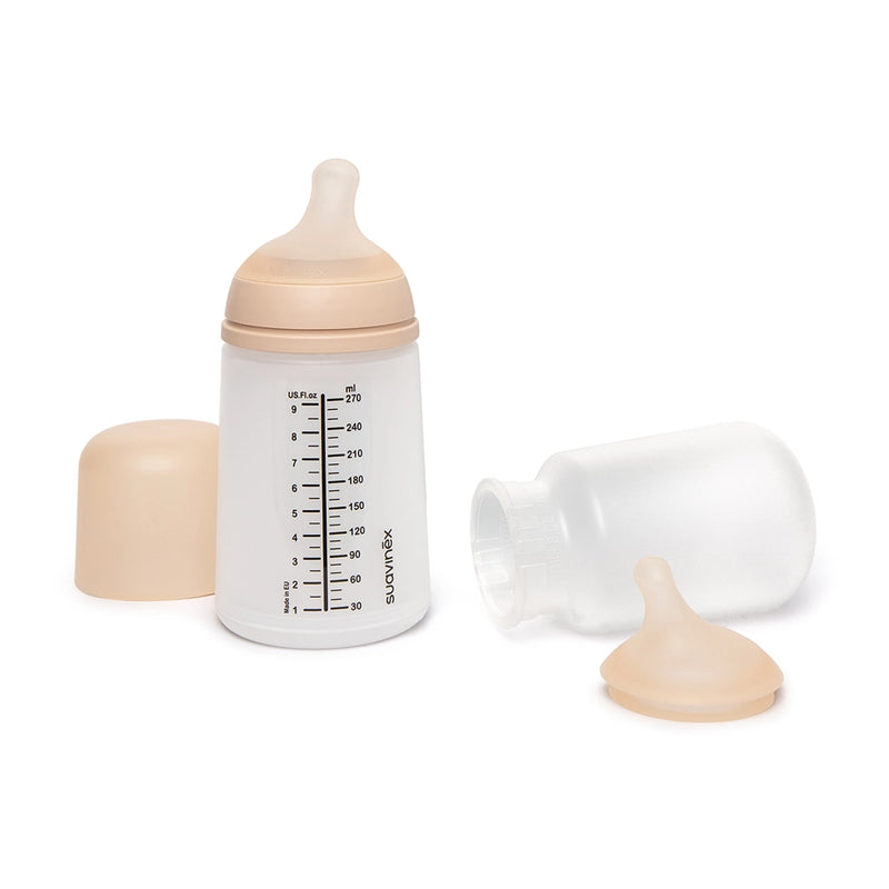 Suavinex Set Zero Zero Biberon Anti-Colique 270ml & Tétine & Poche Silicone de Rechange
