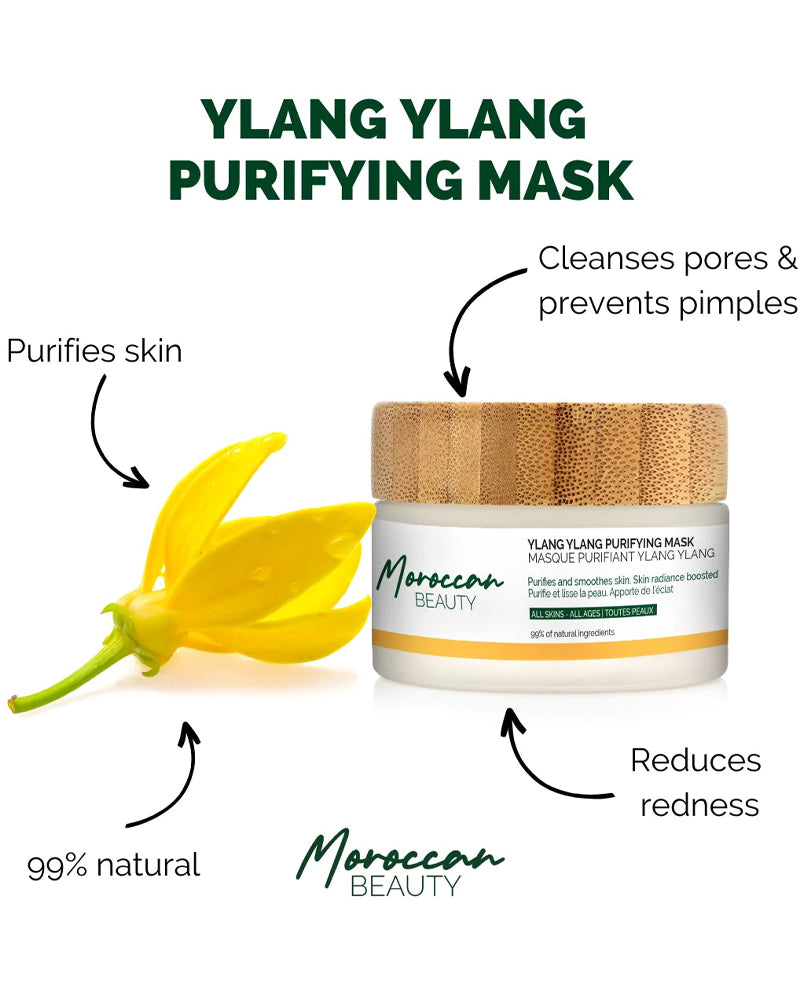 Moroccan Beauty Masque Purifiant Ylang Ylang Purifie et Illumine - 50ml