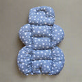 Stroller Cushion - White Stars on Turquin Blue