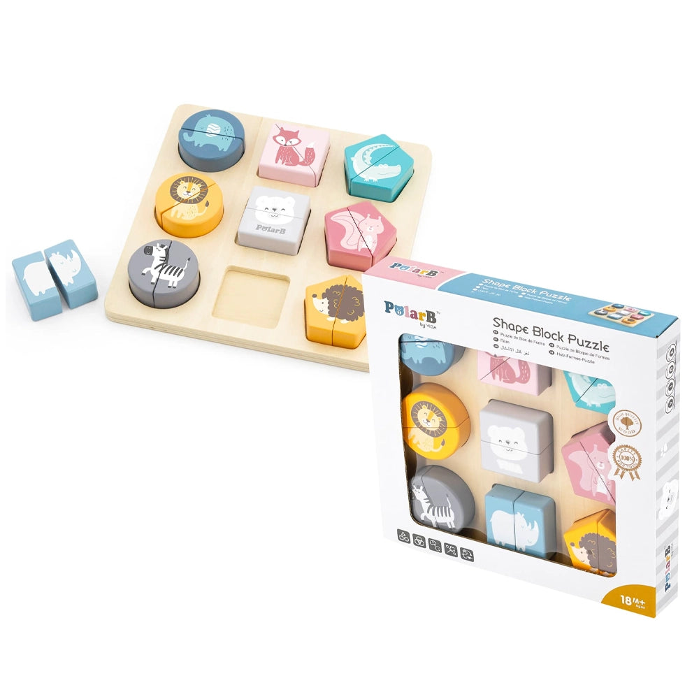 Viga Toys PolarB Puzzle de Blocs de Formes 18M+