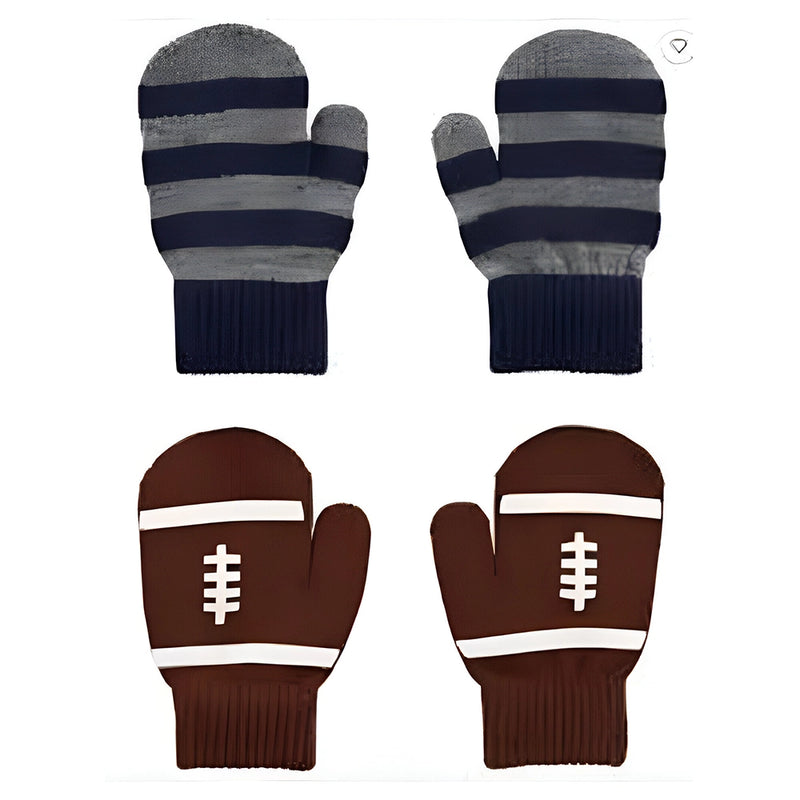 Carter's 2-Pack Anti-Slip Mittens - Gray-Blue & Brown