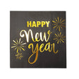 Lot de 16 serviettes papier Happy New Year doré et noir