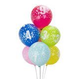 Set de 6 Globos de Látex Impresos con el Número 6 – 30cm
