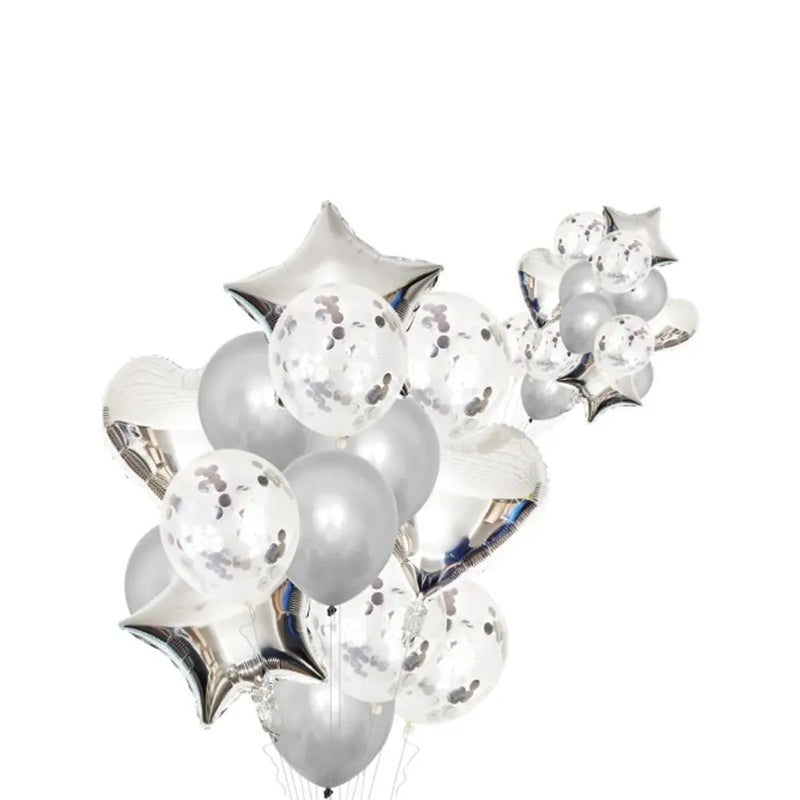 Paquete de 14 globos de fiesta - Plata
