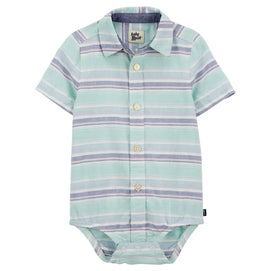 Body Rayé à Boutons OshKosh - Vert