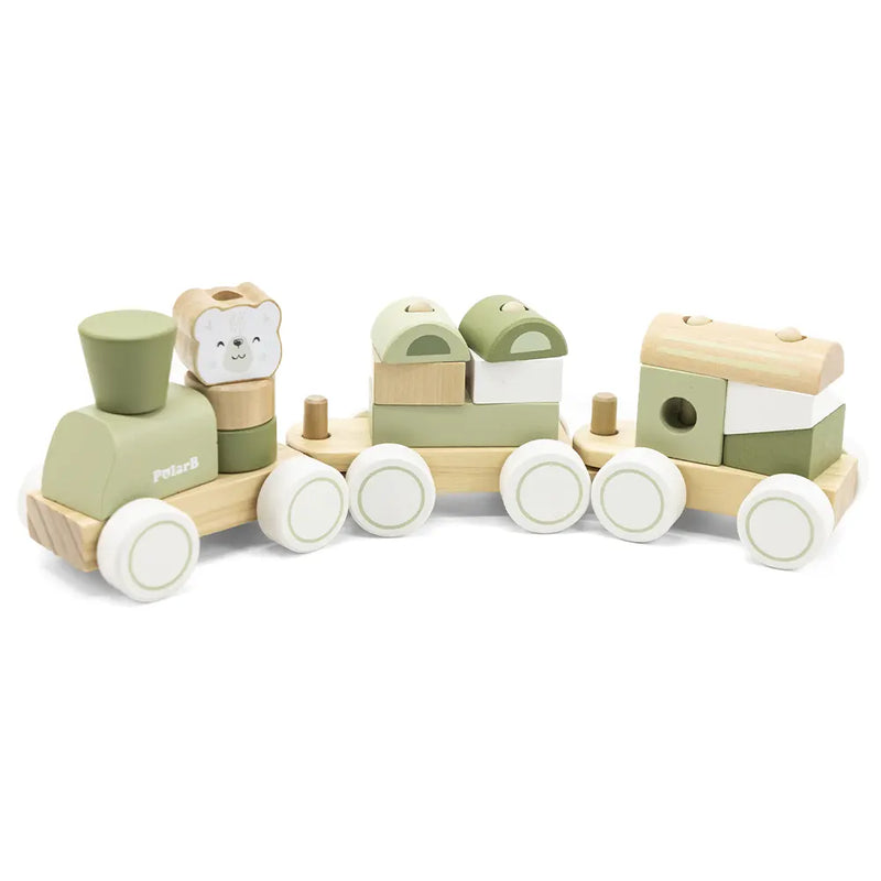 Viga Toys PolarB Stacking Train Green Wooden 18M+