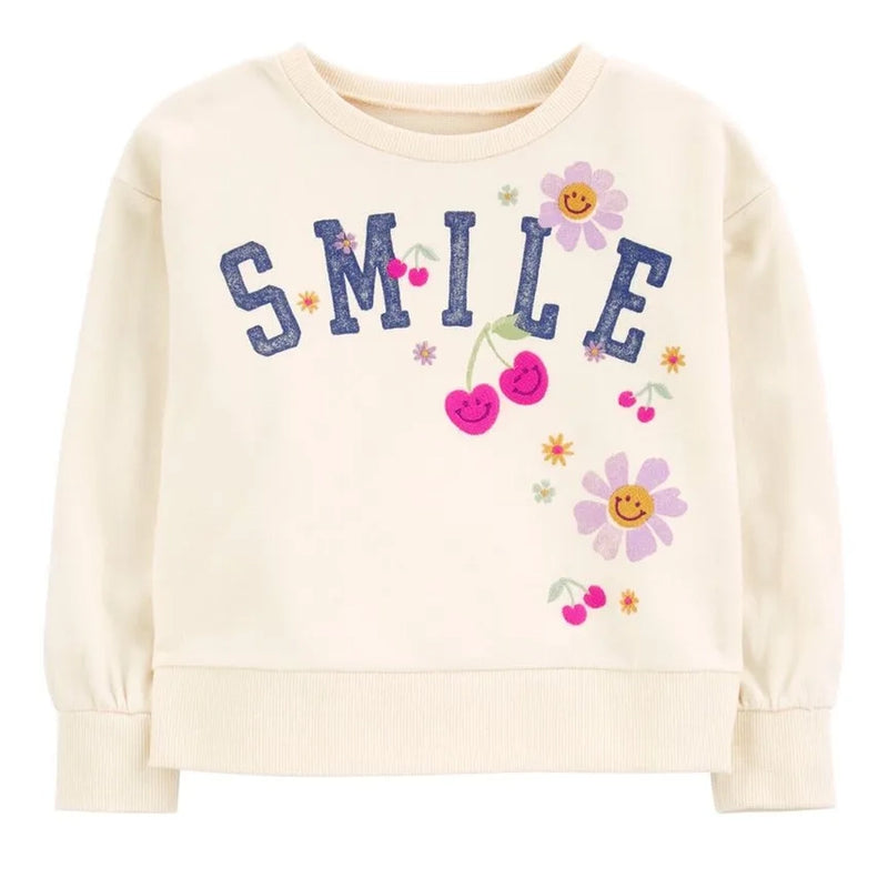 Carter's Smile Cotton T-Shirt - Ivory Floral
