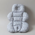 Stroller Cushion - White Floral on Grey