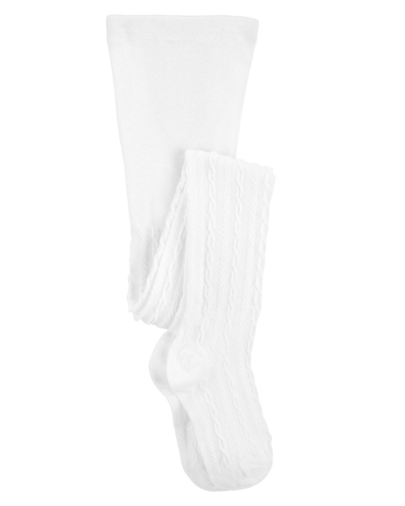 Collants en Tricot Torsadé Carter's - Blanc