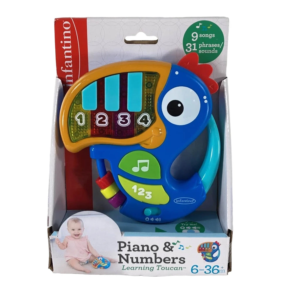 Infantino Toucan d'apprentissage Piano & Chiffres 6-36M - Bleu