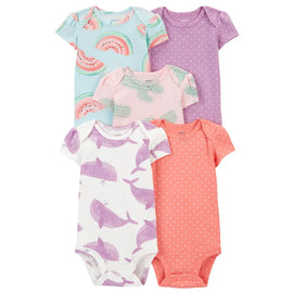 Lot de 5 Bodies à Manches Courtes Carter's - Multi