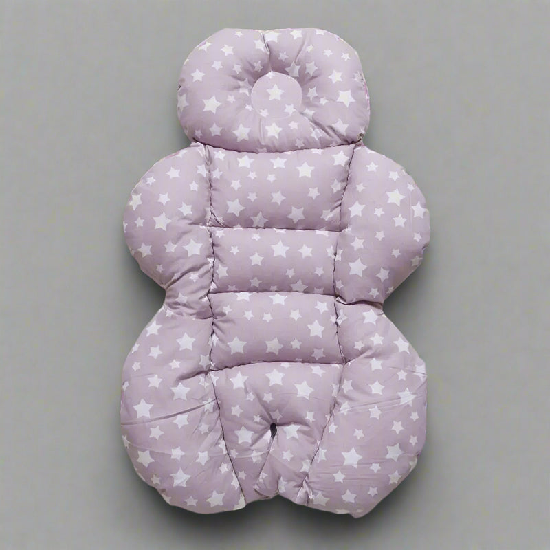 Cojín para Cochecito - Estrellas Blancas sobre Rosa