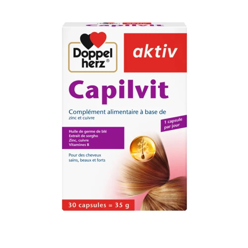 Doppelherz Aktiv Capilvit Suplemento Alimenticio para el Cabello – 30 Cápsulas
