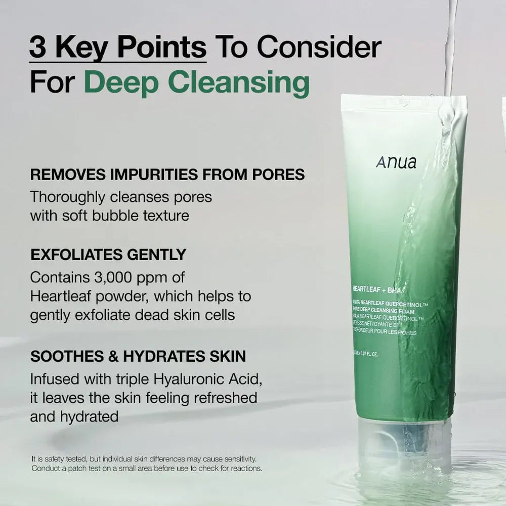 Anua HeartleaF Quercetinol Pore Deep Cleansing Foam 150ml