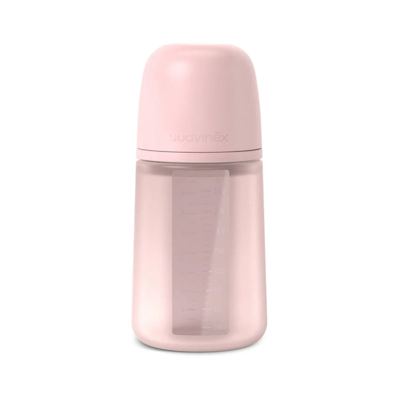 Suavinex Biberon en Silicone Débit Moyen 240ml - Rose