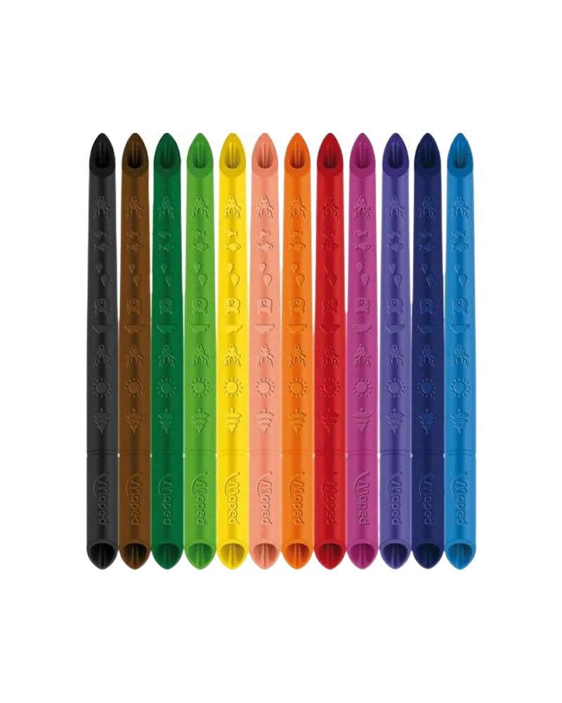 Maped Boîte de 12 Crayons Cire color'peps Innovation