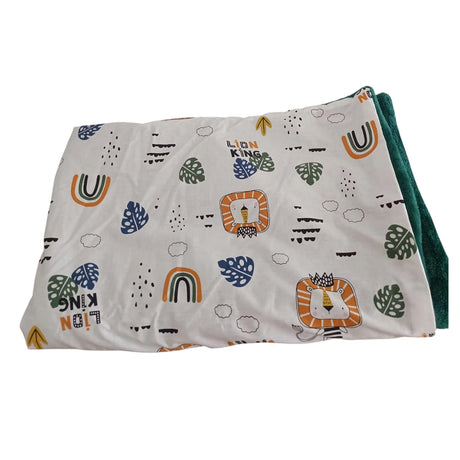 Couverture Double Face en Gaz de Coton - Lion Vert