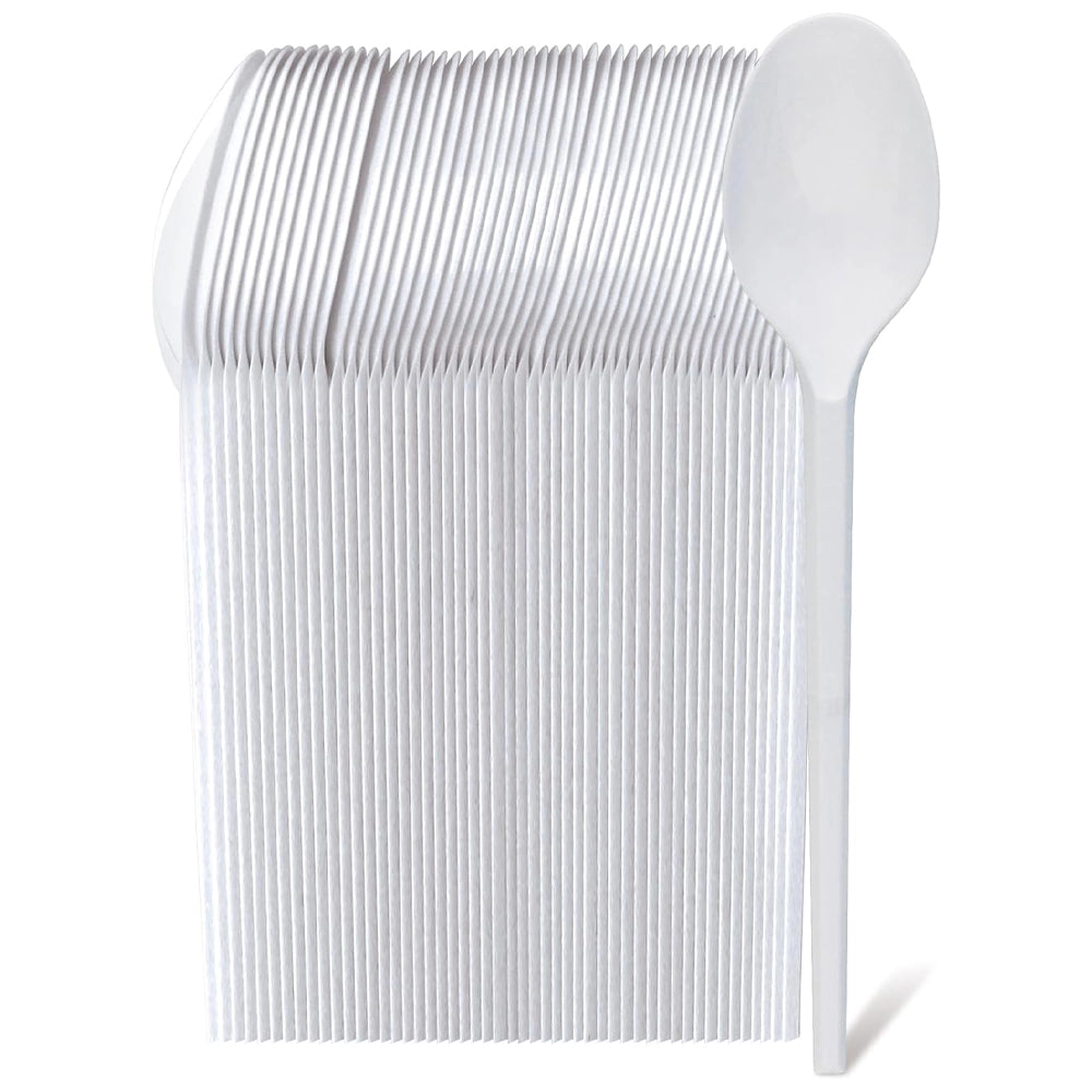 Pack de 100 Cuillères en plastique - Blanc