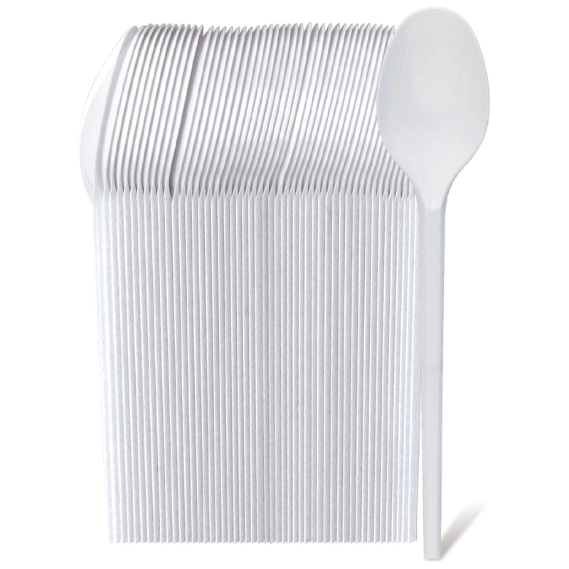 Pack de 100 Cuillères en plastique - Blanc
