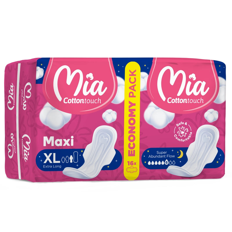 Mia Cotton Touch Extra Long XL Sanitary Pads - 16 Unit Pack