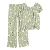 كارترز توب وسروال واسع للبنات - مزهر