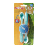 Lot de 2 cuillères Nûby thermosensibles avec bord doux +3m - Mint