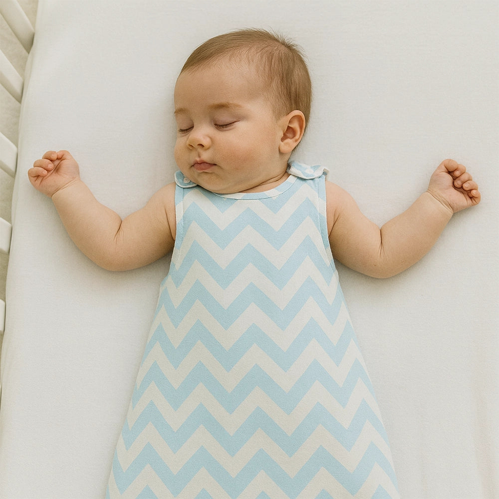 Babymat Gigoteuse Mi Saison - Zig Zag Bleu Ciel