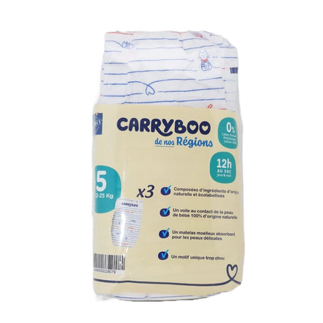 Carryboo Couches Pocket à Emporter Taille 5 (12-25kg) - 3 Unités
