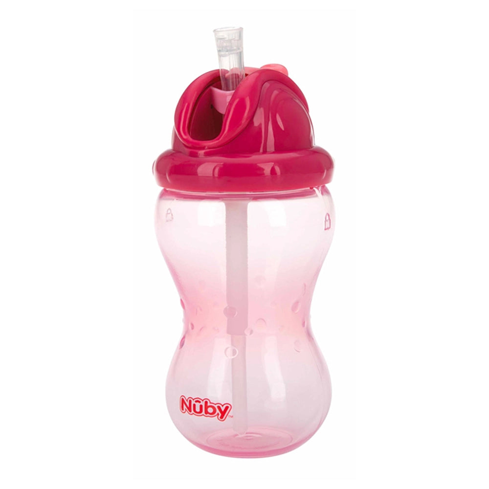 Nûby Flip-It No-Spill Straw Cup 300ml 12M+ - Pink