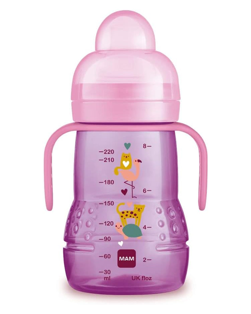 Biberon et tasse MAM Trainer 220ml - Rose