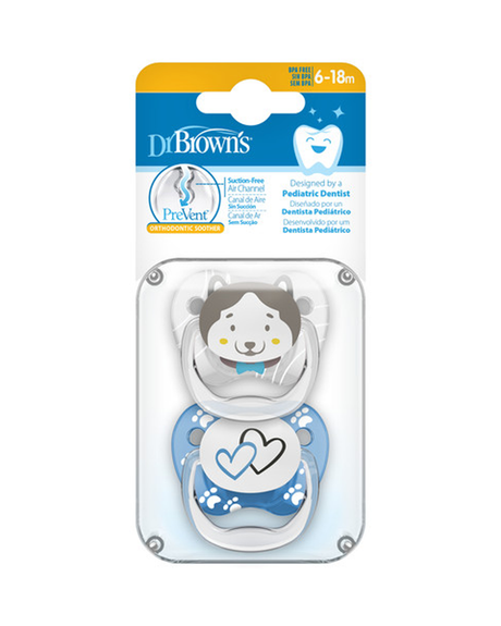 Dr. Brown's Pack de 2 Sucettes Stage2 6-18M - Animal Coeurs