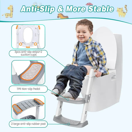 Reductor de inodoro plegable con escalera