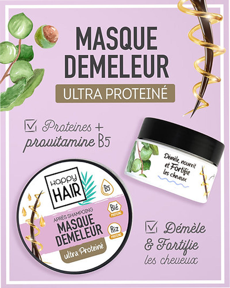 UrbanK Masque Démêleur Après Shampoing Ultra Protéine Cheveux Sec - 100ml