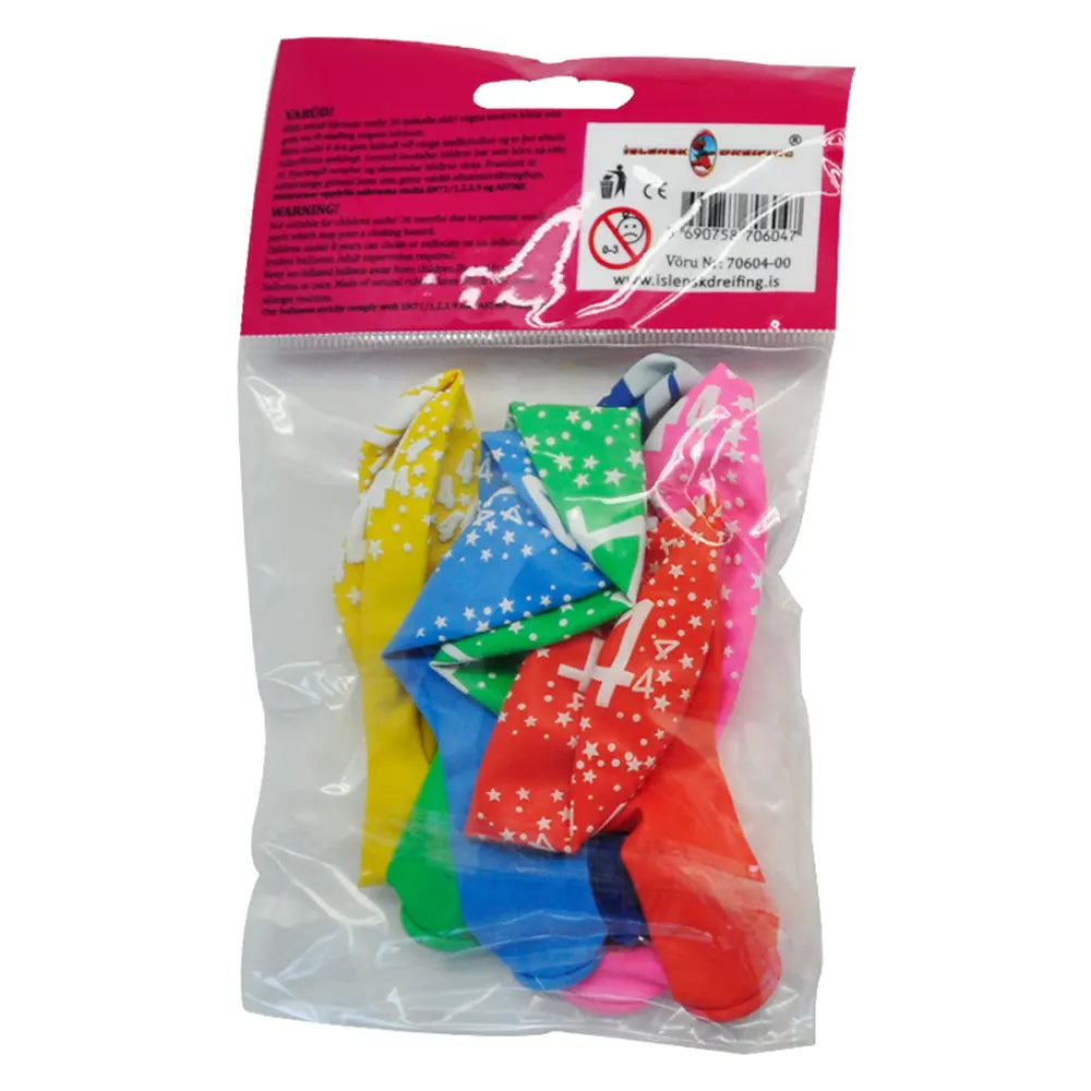 Set of 6 Printed Latex Balloons 4-30cm