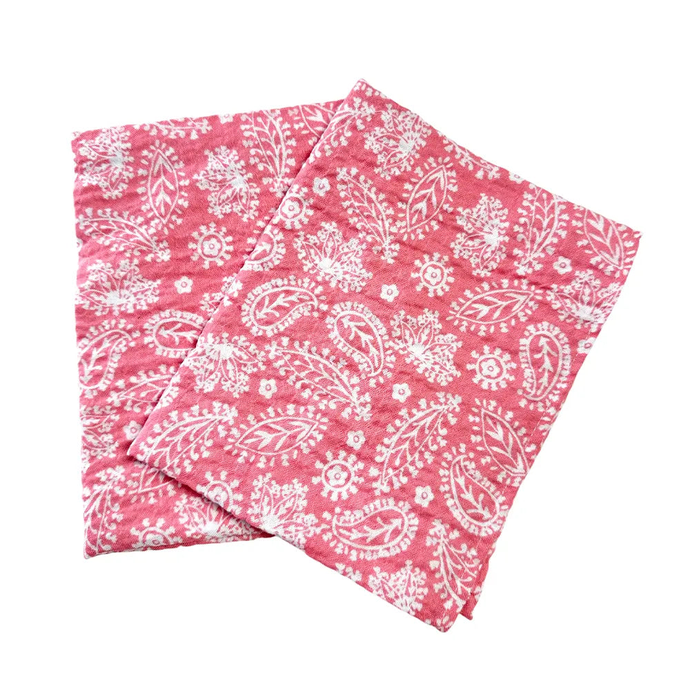 Bambidou Lot 2 Bavoirs d'Epaule Mini Lange - Gaze Coton Rose