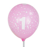 Set de 6 Globos de Látex Impresos con el Número 1 – 30cm