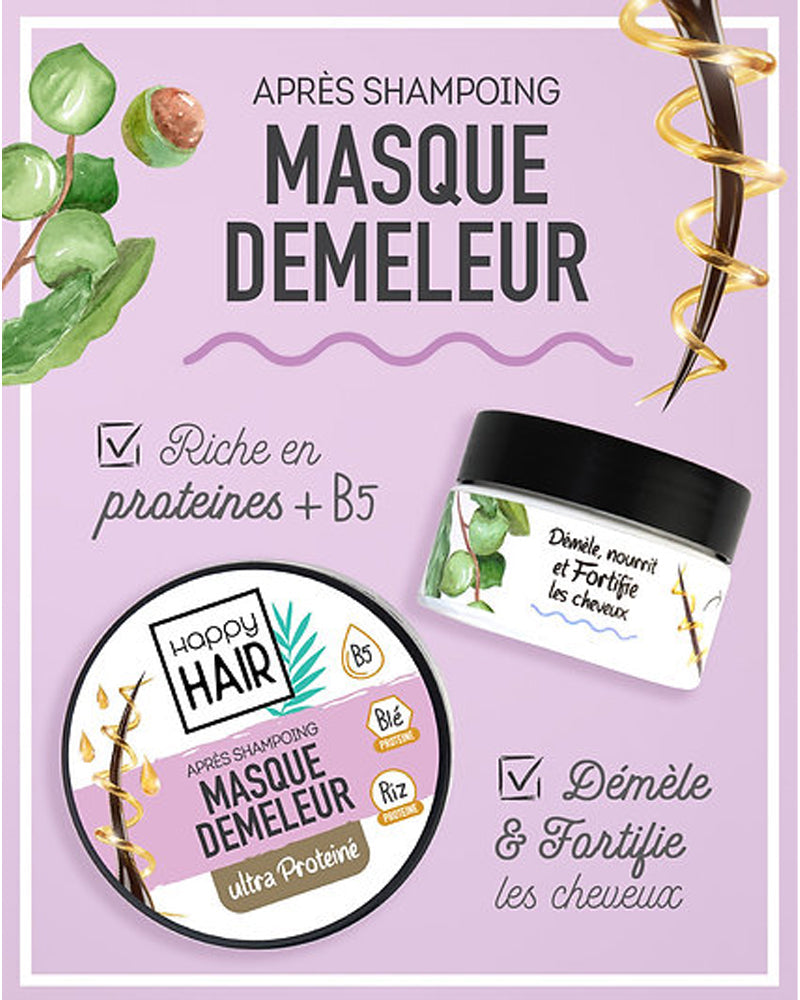 UrbanK Masque Démêleur Après Shampoing Ultra Protéine Cheveux Sec - 100ml