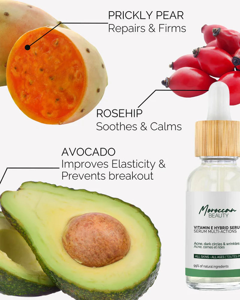 Moroccan Beauty Vitamin E Serum Multi-actions Acné, Cernes et Rides - 30ml