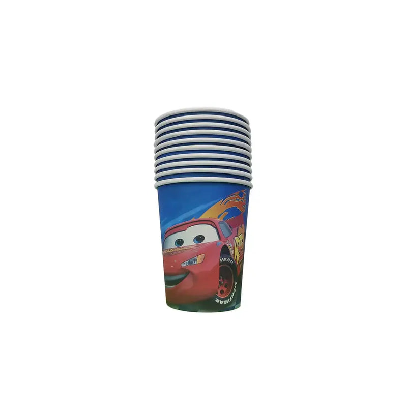 10 Piece Disposable Cup Set - Cars Theme